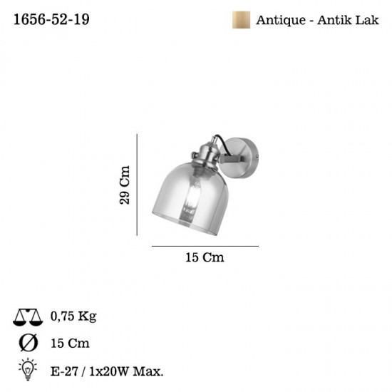 FEDORE TEKLI ANTIK LAK APLİK 1XE27