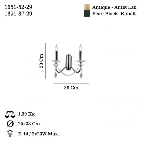 ANDONE 2 LI KOBALT APLIK 2XE14