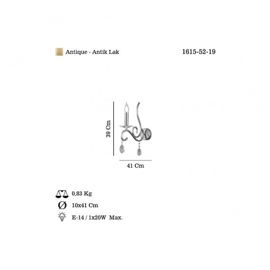 FERROMA TEKLI ANTIK LAK APLIK 1XE14