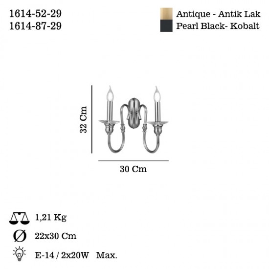 BORENO 2 LI ANTIK LAK APLIK 2XE14