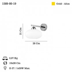 TEMPA TEKLİ ALTIN APLİK 1XE27