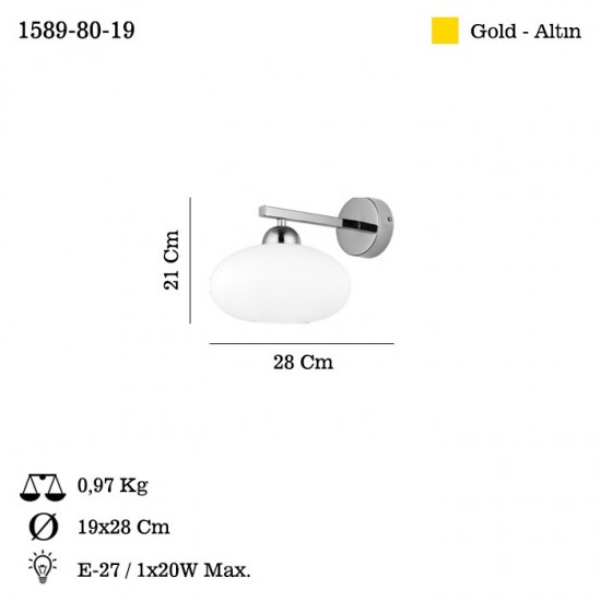 TEMPA TEKLİ ALTIN APLİK 1XE27