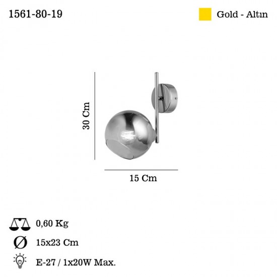 BERA TEKLİ ALTIN APLİK 1XE27