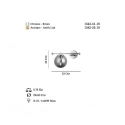 ATRON TEKLİ ANTİK LAK APLİK 1XE27