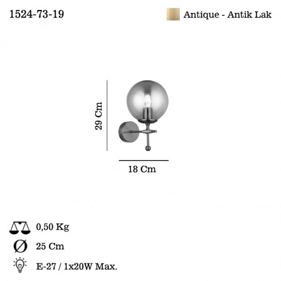 POLINO ANTIK LAK APLİK 1XE27