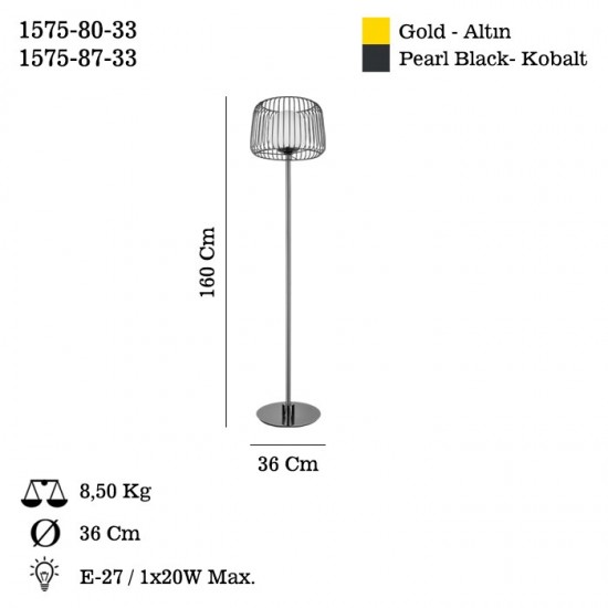 LADORE Q35 KOBALT LAMBADER 1XE27