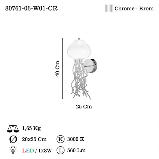 MONATA TEKLI LEDLI APLIK 8W 3000K