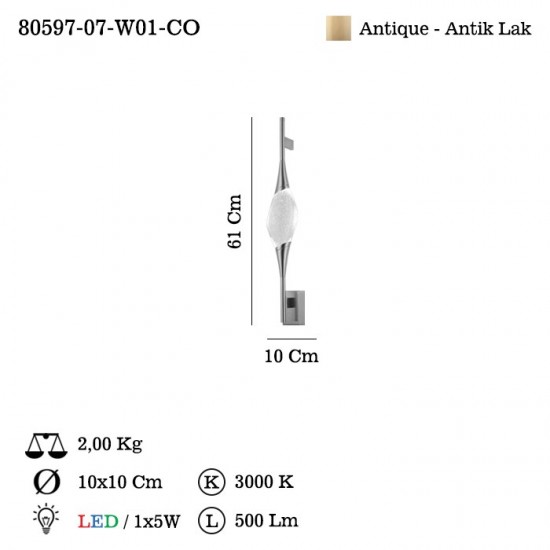 ONELINE TEKLI ESKITME LEDLI APLIK 5Wx1 3000K