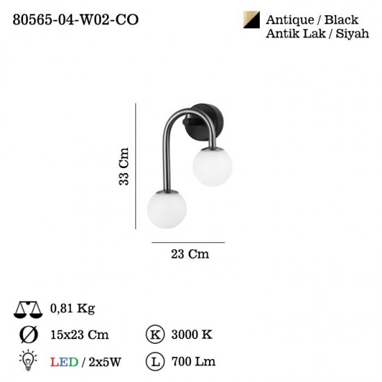 OVALINO 2 LI LEDLI ESKITME APLIK 1+1 3000K 10W