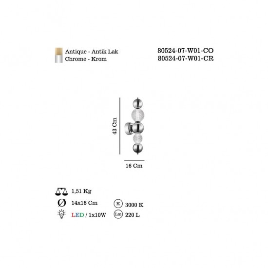 MICASAI LEDLI KROM APLIK 10W 3000K