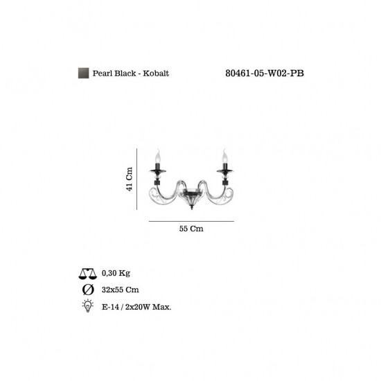 WAVES 2 Lİ KOBALT APLİK 2*E14