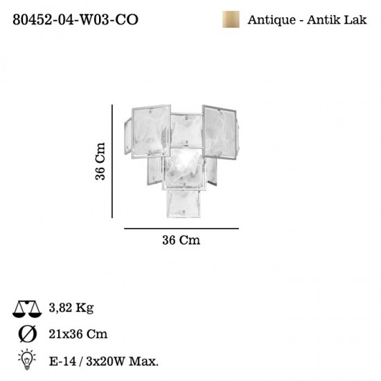 POSCARI 3 LU ANTIK LAK APLIK 3 X E14