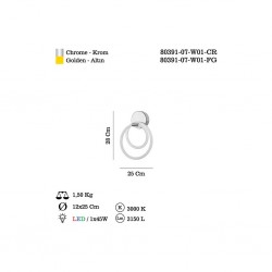 PARADAS LEDLİ KROM APLİK 48W 3000K