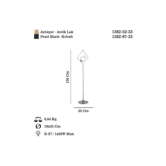 NETTA TEKLİ KOBALT LAMBADER 1XE27