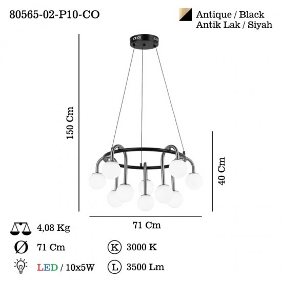 OVALINO 10 LU LEDLI ESKITME AVIZE 5+5 3000K 50W