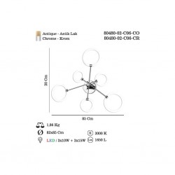 PONTI 6 LI LEDLI ESKITME PLAFONYER 56W 3000K