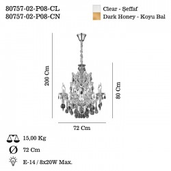 PERIANA 8 LI SEFFAF AVIZE 8XE14