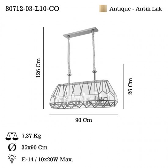 DORSINO 10 LU ANTIK MASA USTU AVIZE 10XE14