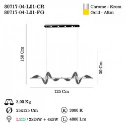 BOVOLENTA LEDLI KROM 2 LI MASA USTU SARKIT 3000K 6