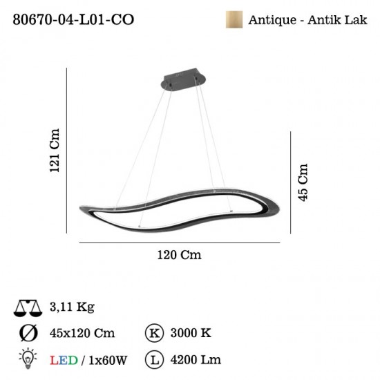 PANAROMA LEDLI MASA USTU AVIZE 3000K 60W