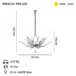 DALILA 6 LI YUVARLAK ALTIN AVIZE 6XE14