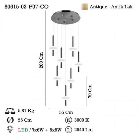 REVOLA 7 LI ESKITME LEDLI AVIZE 7X5W