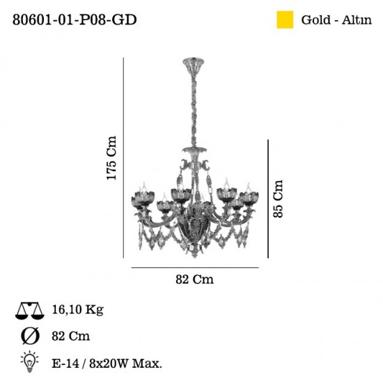 ESTINO 8 LI ALTIN AVIZE 8XE14