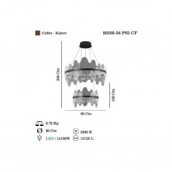 LAMODORE 2 KATLI KAHVE LEDLI AVIZE 3000K 200W