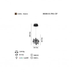LAMODORE KUCUK BOY KAHVE LEDLI AVIZE 3000K 35W