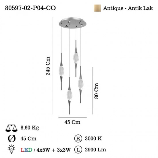 ONELINE 4 LU ESKITME LEDLI AVIZE 5Wx4 3000K