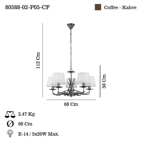 FARIA 5 LI KAHVE AVIZE 5XE14