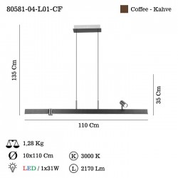 CORTANA M.USTU LEDLI KAHVE AVIZE 3000K