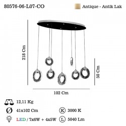 LANTANA 7 LI M.USTU LEDLI ESKITME AVIZE 62W 3000K