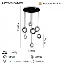 LANTANA 7 LI LEDLI ESKITME AVIZE 7X6W+6X5W 3000K
