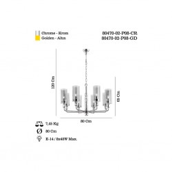 IMPELO 8 LI KROM AVIZE 8XE14