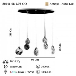 LENTINA 7 LI LEDLI M.ÜSTÜ SARKIT 69W 3000K