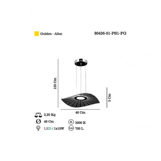 NEVIA 40 LIK LEDLİ SARKIT 10W 3000K