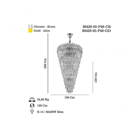 MOLINELLA 100 LÜK KROM AVİZE 46XE14