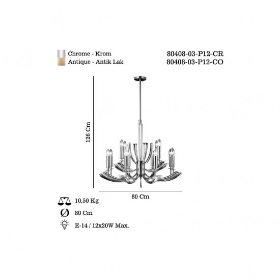 MONTESSO 12 Lİ ESKİTME AVİZE 12XE14