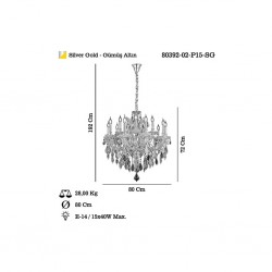CERVANTES 15 Lİ ALTIN AVİZE 15XE14
