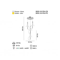 PARADAS 4 LÜ LEDLİ ALTIN SARKIT 122W 3000K