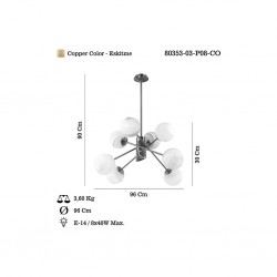 DETROT 8 Lİ AVİZE 8XE14