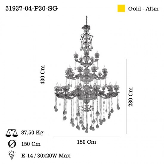 DANETTE 30 LU AVİZE 30*E14