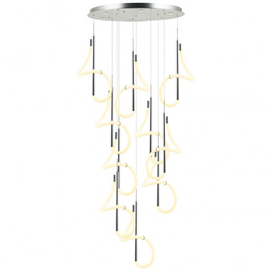 PARADAS 10 LU LEDLİ KROM SARKIT 338W 3000K