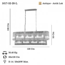 ESTEPONA Q30X120 ANTIK LAK Y.M AVİZE 20XE14
